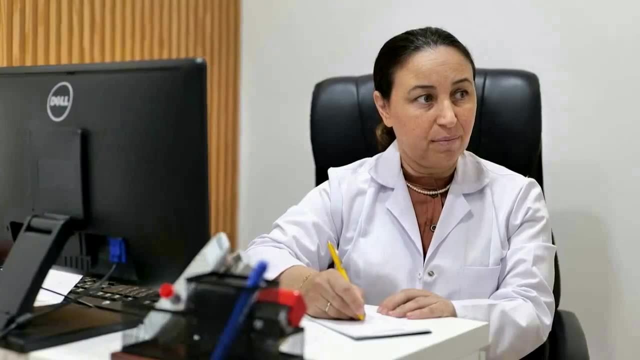 The doctor during a consultation